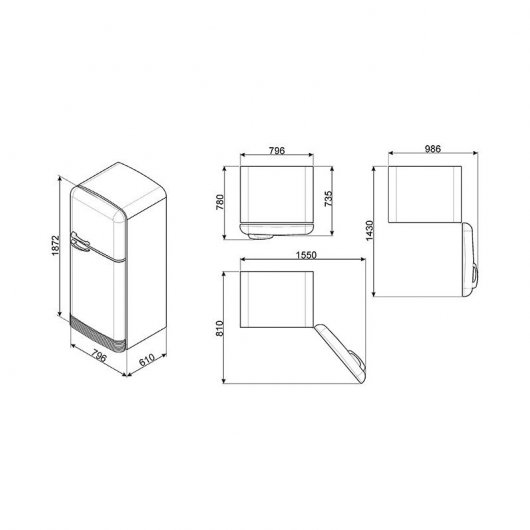 Smeg FAB50RSV Frigorífico Dos Puertas A++ Plata