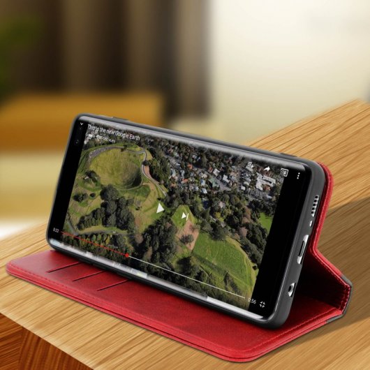 Avizar Funda Cartera Función Soporte Roja para Samsung Galaxy S10 Plus