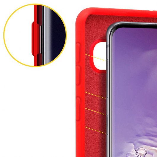 Avizar Funda de Silicona Semirrígida Mate Suave Roja para Samsung Galaxy S10