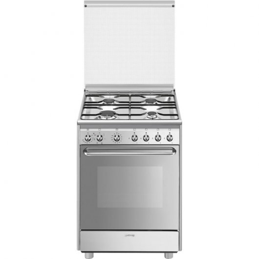 Smeg CX60SV9 Cocina de Gas 4 Zonas + Horno Multifunción Inox