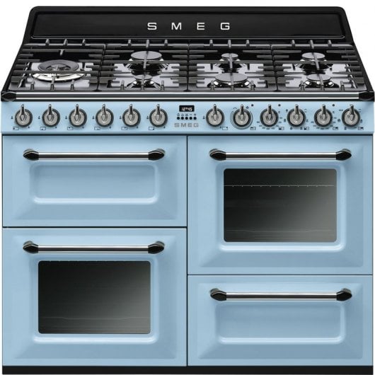 Smeg Victoria TR4110AZ Cocina de Gas 7 Zonas + 2 Hornos Azul
