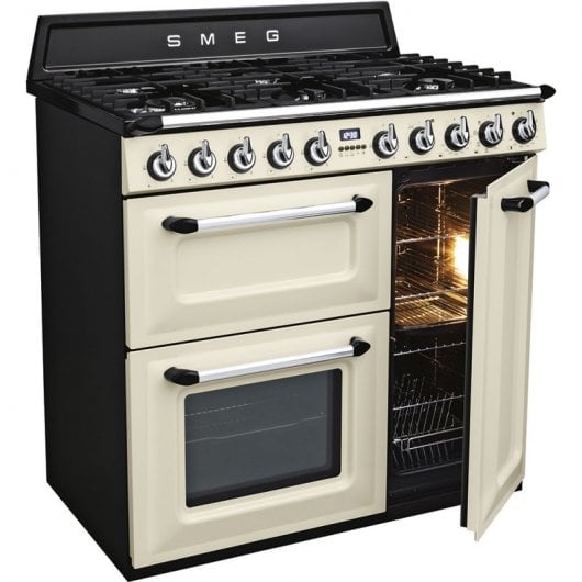 Smeg Victoria TR93P Cocina de Gas 6 Zonas + 3 Hornos Crema