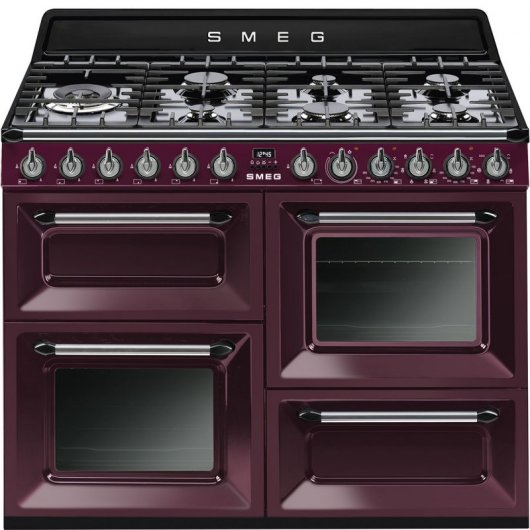 Smeg Victoria TR4110RW1 Cocina de Gas 7 Zonas + 2 Hornos Burdeos