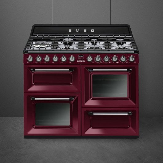 Smeg Victoria TR4110RW1 Cocina de Gas 7 Zonas + 2 Hornos Burdeos