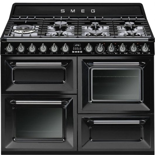 Smeg Victoria TR4110S1 Cocina de Gas 7 Zonas + 2 Hornos Negra