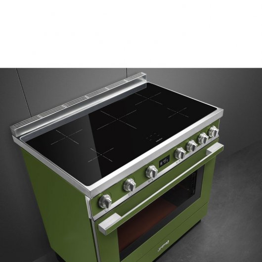 Smeg Portofino CPF9IPOG Cocina de Inducción 5 Zonas + Horno Pirolítico Verde