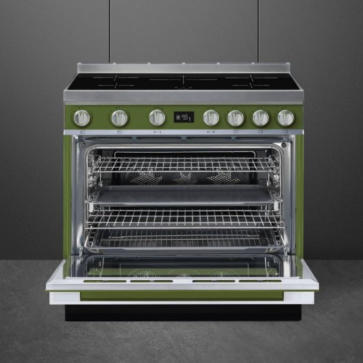 Smeg Portofino CPF9IPOG Cocina de Inducción 5 Zonas + Horno Pirolítico Verde