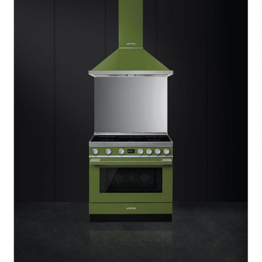 Smeg Portofino CPF9IPOG Cocina de Inducción 5 Zonas + Horno Pirolítico Verde