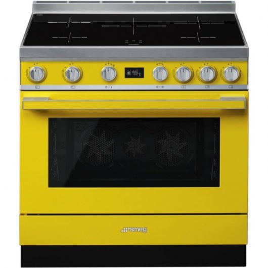 Smeg Portofino CPF9IPYW Cocina de Inducción 5 Zonas + Horno Pirolítico Amarilla