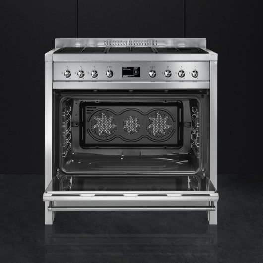 Smeg A19 Cocina de Gas 6 Zonas + Horno Multifunción Inox