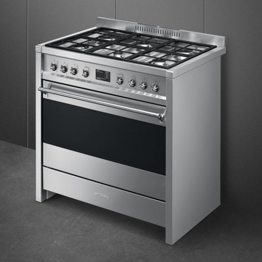Smeg A19 Cocina de Gas 6 Zonas + Horno Multifunción Inox