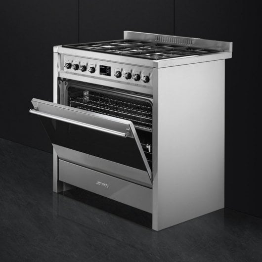 Smeg A19 Cocina de Gas 6 Zonas + Horno Multifunción Inox