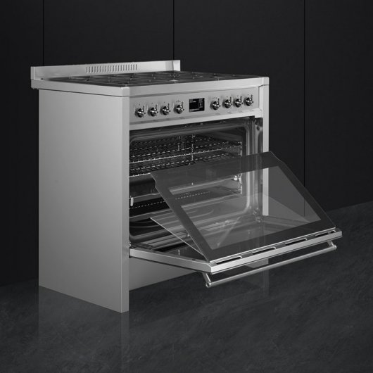 Smeg A19 Cocina de Gas 6 Zonas + Horno Multifunción Inox