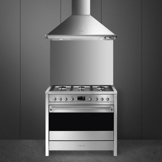Smeg A19 Cocina de Gas 6 Zonas + Horno Multifunción Inox