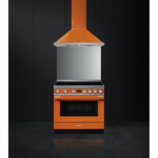 Smeg Portofino CPF9IPOR Cocina de Inducción 5 Zonas + Horno Pirolítico Naranja