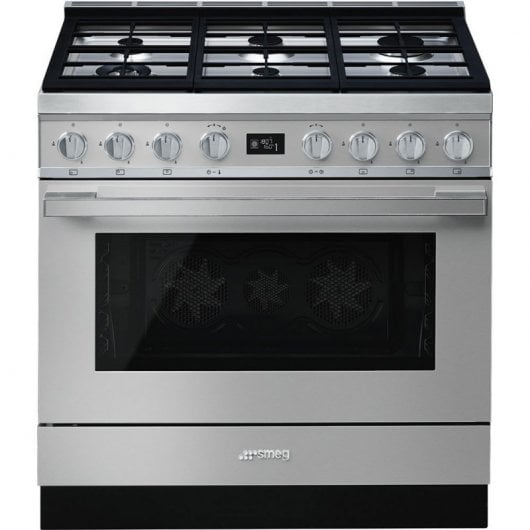 Smeg Portofino CPF9GPX Cocina de Gas 6 Zonas + Horno Pirolítico Inox