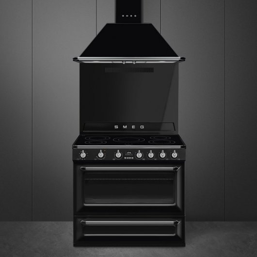 Smeg Victoria TR90IBL9 Cocina de Inducción 5 Zonas + Horno Negra