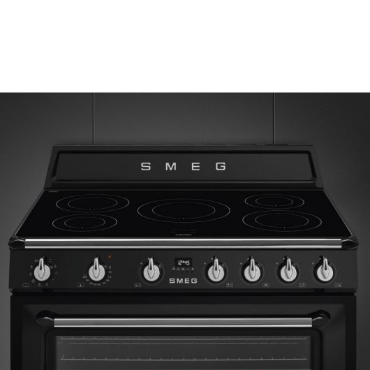 Smeg Victoria TR90IBL9 Cocina de Inducción 5 Zonas + Horno Negra