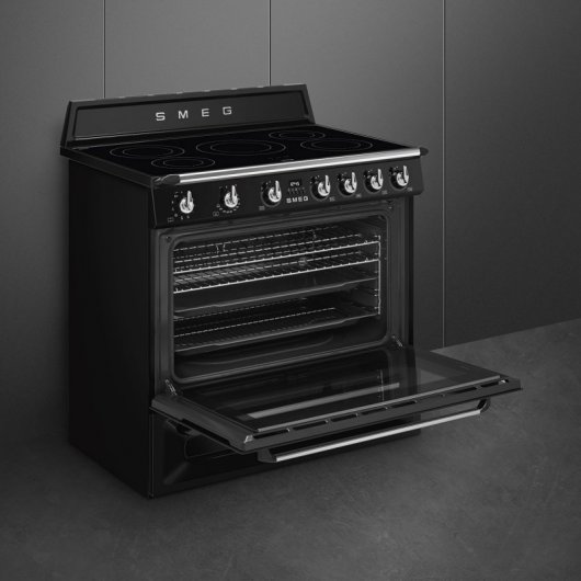 Smeg Victoria TR90IBL9 Cocina de Inducción 5 Zonas + Horno Negra