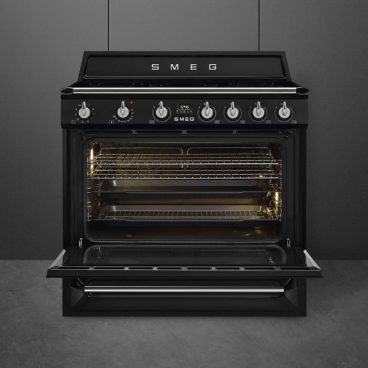 Smeg Victoria TR90IBL9 Cocina de Inducción 5 Zonas + Horno Negra