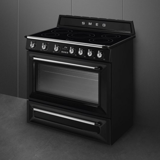 Smeg Victoria TR90IBL9 Cocina de Inducción 5 Zonas + Horno Negra