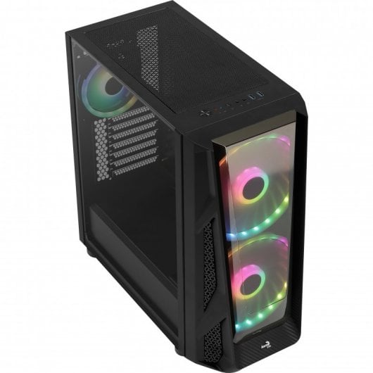 Aerocool NightHawk Duo ARGB Vidro Temperado USB 3.0 Preta