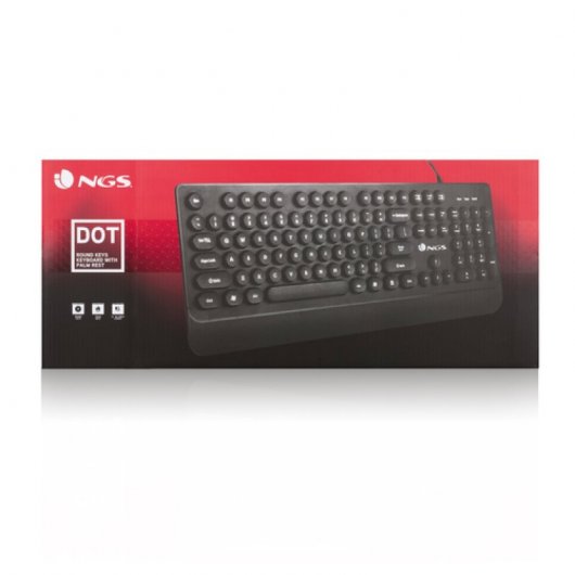NGS Dot, QWERTY, ES clavier USB Espagnole Noir