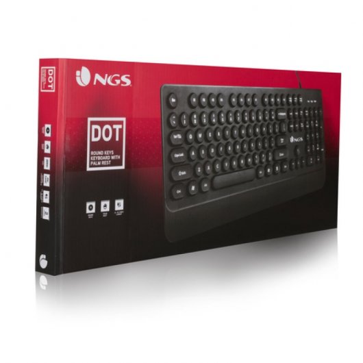 NGS Dot, QWERTY, ES clavier USB Espagnole Noir