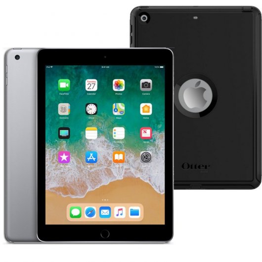 Apple iPad 2018 WiFi 128GB Gris Espacial + Otterbox Defender Funda para iPad 9.7"