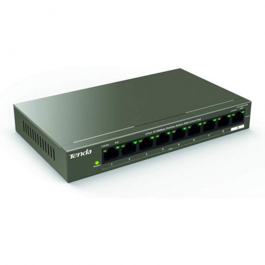 Tenda TEF1109P-8-63W Conmutador de Sobremesa de 9 Puertos de 10/100 Mbps con 8 puertos PoE