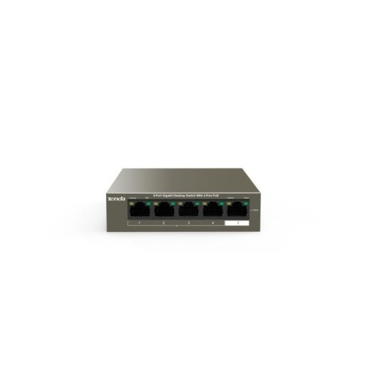 Netzwerkgerät Tenda TEG1105P-4-63W-EU 5-Port Gigabit PoE Switch Grau
