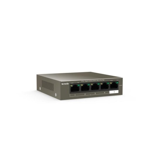 Netzwerkgerät Tenda TEG1105P-4-63W-EU 5-Port Gigabit PoE Switch Grau