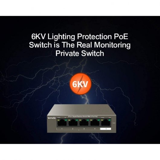 Tenda TEG1105P-4-63W Switch 5 porte Gigabit con 4 porte PoE