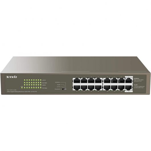 Tenda TEG1116P-16-150W  Switch 16 Puertos Gigabit con 16 Puertos PoE