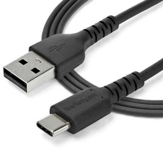 StarTech.com Cavo di Ricarica USB-A a USB-C da 1m - Resistente cavetto USB-C di Ricarica Veloce e Sync da USB 2.0 a USB Type C 3A - Rivestimento in TPE e Fibra Aramidica M/M Nero - Samsung S10, Ipad Pro, Pixel