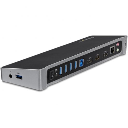 StarTech.com Station d'Accueil USB 3.0 à 3 Écrans avec 2x 4K DisplayPort et HDMI - Hub USB-A à 5 Ports (1x Fast-Charge), Audio 3,5 mm, GbE - Docking Station Universelle USB Type-A pour PC Portable, Win/MacOS