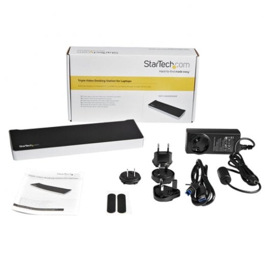 StarTech.com Station d'Accueil USB 3.0 à 3 Écrans avec 2x 4K DisplayPort et HDMI - Hub USB-A à 5 Ports (1x Fast-Charge), Audio 3,5 mm, GbE - Docking Station Universelle USB Type-A pour PC Portable, Win/MacOS