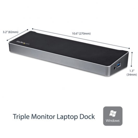 StarTech.com Docking station USB 3.0 a tre monitor - 1x HDMI - 2x DisplayPort - Dock portatile con Hub USB integrata a 5 porte e Gigabit Ethernet