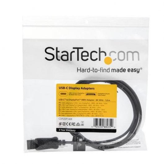 Startech Cable Adaptador USB-C para DisplayPort 1.4 8K 60Hz Preto
