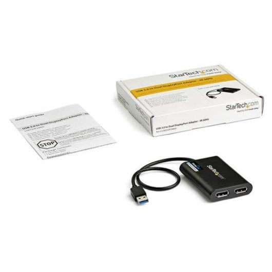 Startech Adaptador USB 3.0 a 2x DisplayPort 4K 60Hz Negro