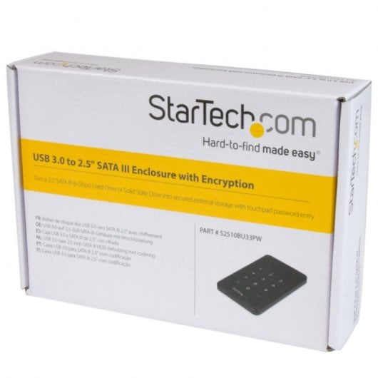 Startech Enclosure USB 3.0 crittografato per disco rigido SATA III da 2,5" nero