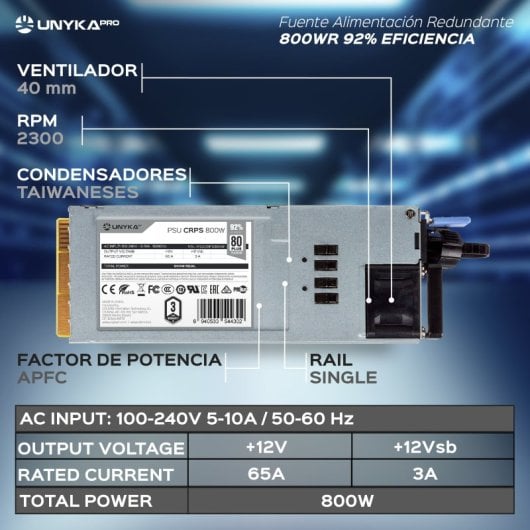 UNYKAch CRPS Redundantes Netzteil 800W 80 Plus Platinum