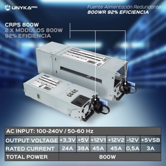 UNYKAch CRPS Redundantes Netzteil 800W 80 Plus Platinum