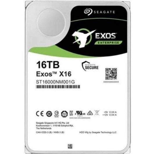 Disco duro Seagate Exos X16 16 TB HDD 7200 rpm SATA 6 Gb/s 256 MB cache