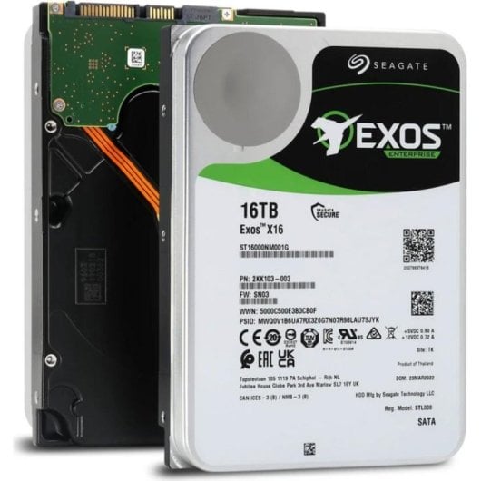 Disco duro Seagate Exos X16 16 TB HDD 7200 rpm SATA 6 Gb/s 256 MB cache