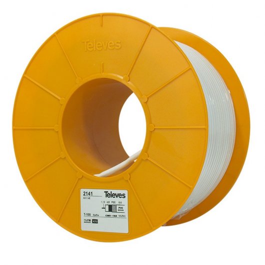Televes T100 Plus Bobina Cable Coaxial 100m Blanco