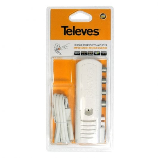 Televes Amplificador Antena TV 3 Salidas Conectores CEI 20dB Blanco