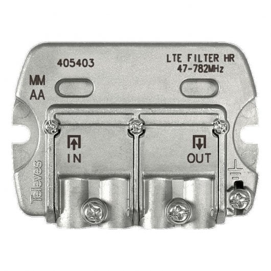 Televes Filtro LTE 4G Alto Rechazo con Paso DC Amarillo