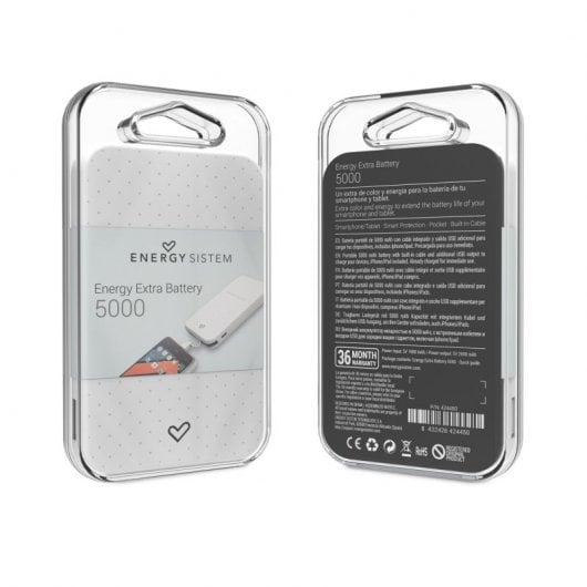 Energy Sistem Extra Battery Powerbank 5000mAh Snow