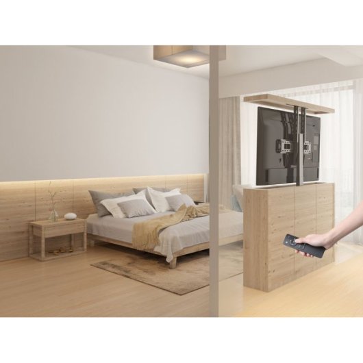 Equip 650606 Soporte Pantalla de Suelo Motorizado 37"-65" con Mando Distancia hasta 50kgs